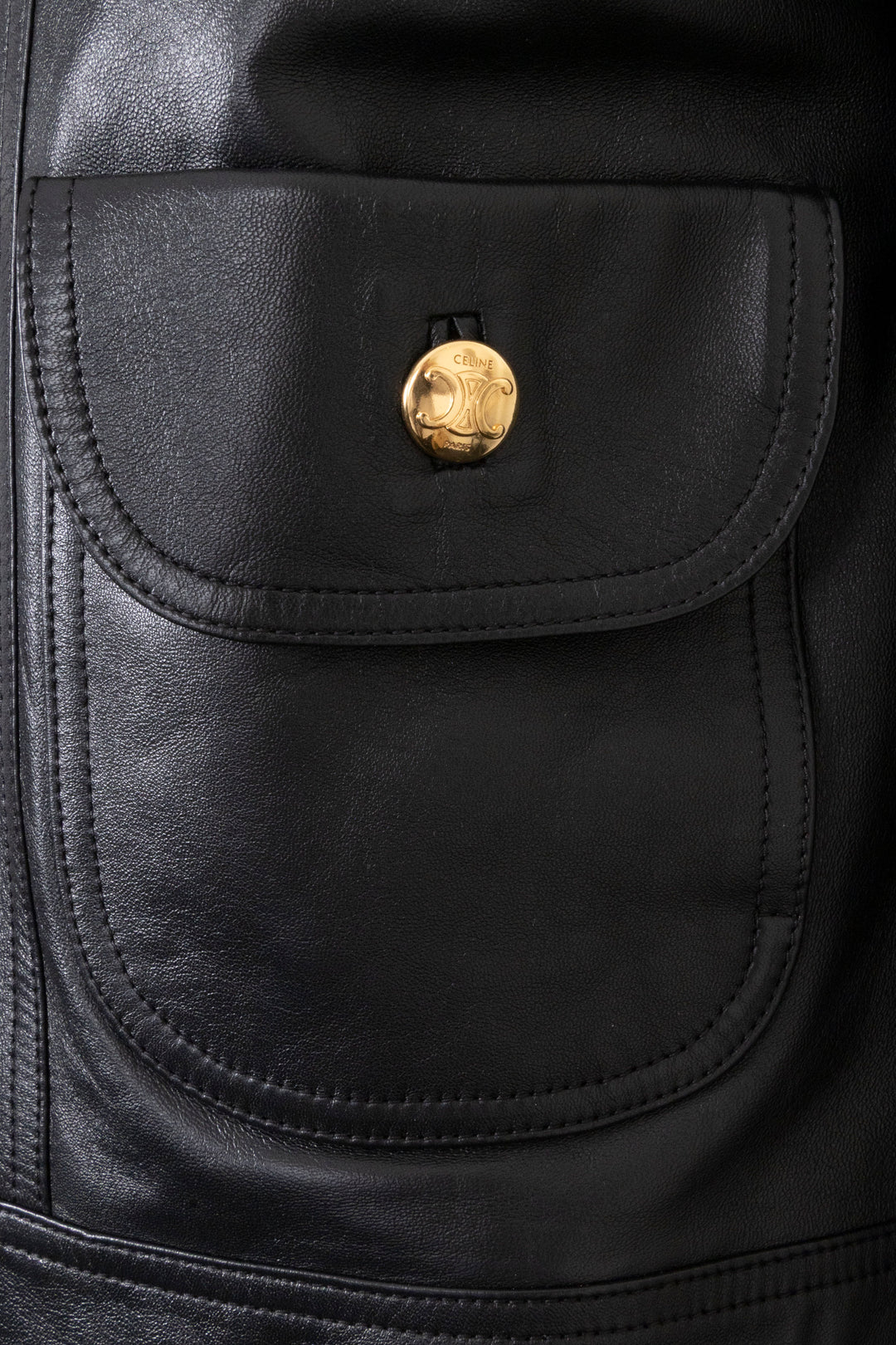 CELINE Jacket Cropped Leather Black