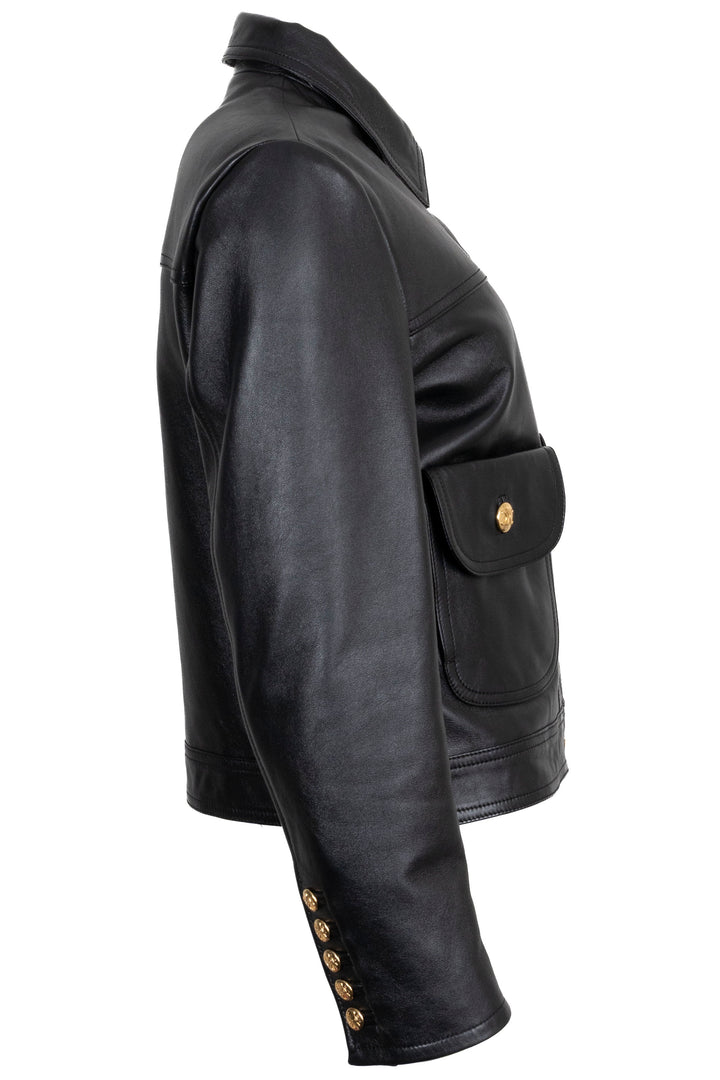 CELINE Jacket Cropped Leather Black