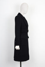 CHANEL Tweed Coat with CC Resin Belt Black
