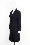 CHANEL Tweed Coat with CC Resin Belt Black