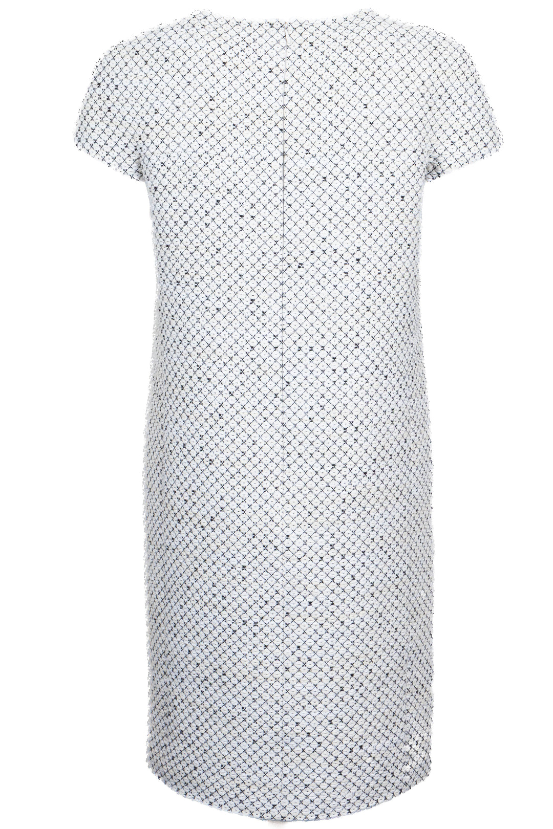 CHANEL Short Sleeve Knit Dress White Yellow Black
