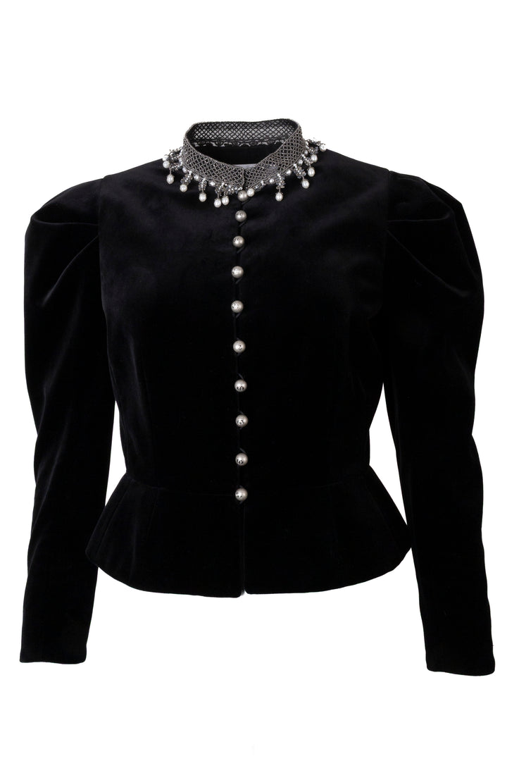 CHRISTIAN DIOR Pearl Jacket Velvet Cruise 2025 Black