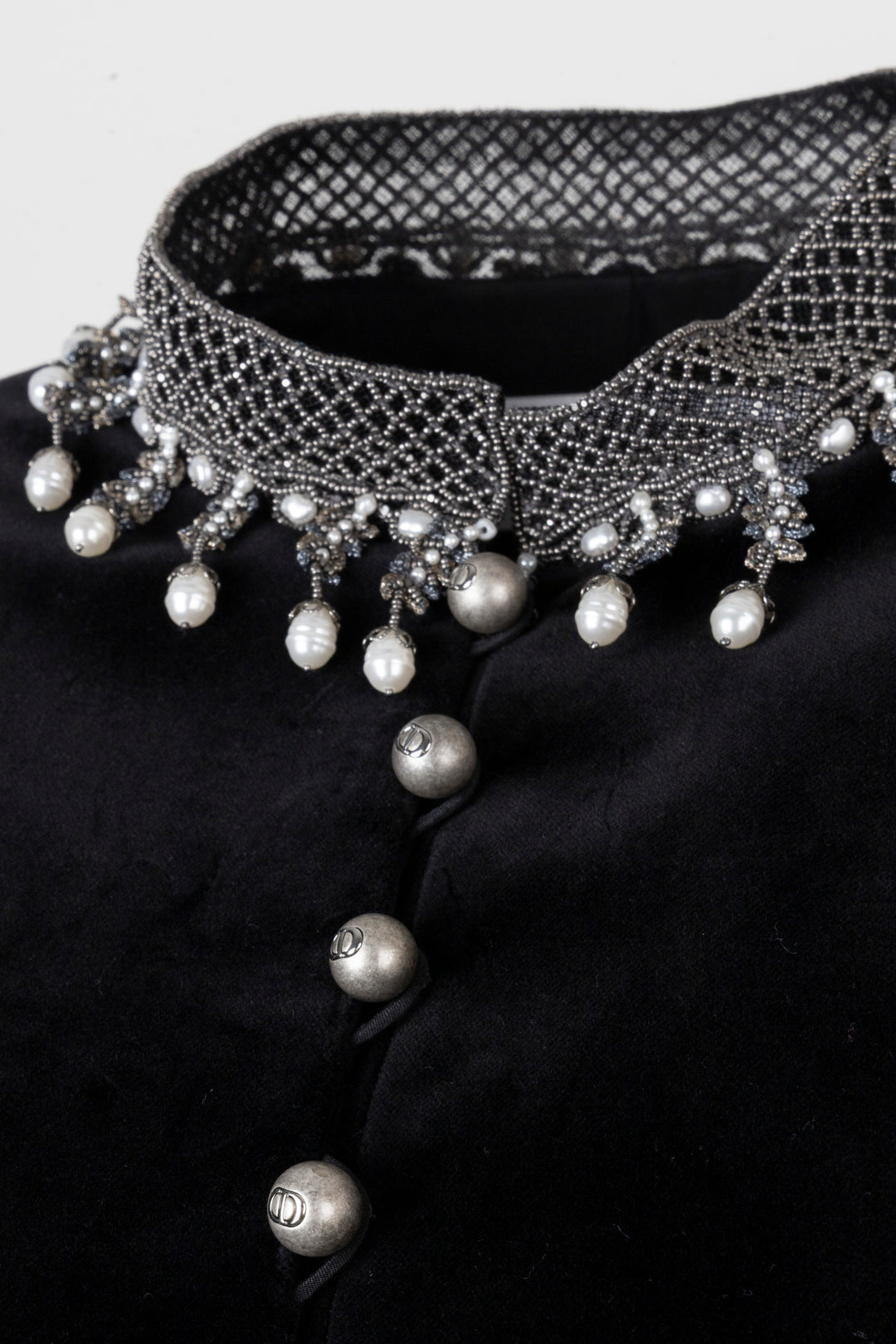 CHRISTIAN DIOR Pearl Jacket Velvet Cruise 2025 Black
