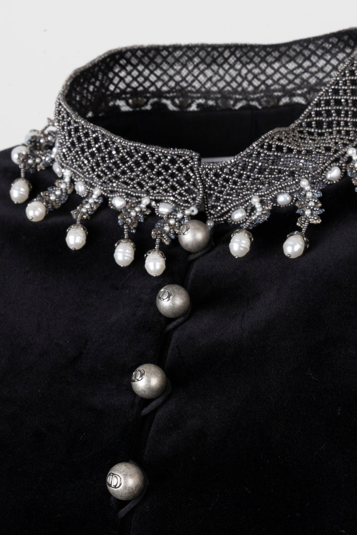 CHRISTIAN DIOR Pearl Jacket Velvet Cruise 2025 Black