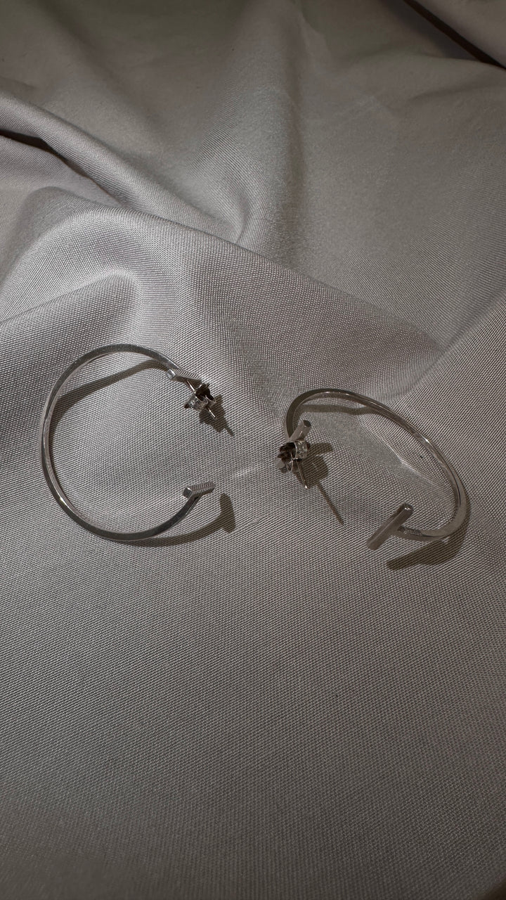 TIFFANY&Co. T Wire Hoop Earring Sterling Silver