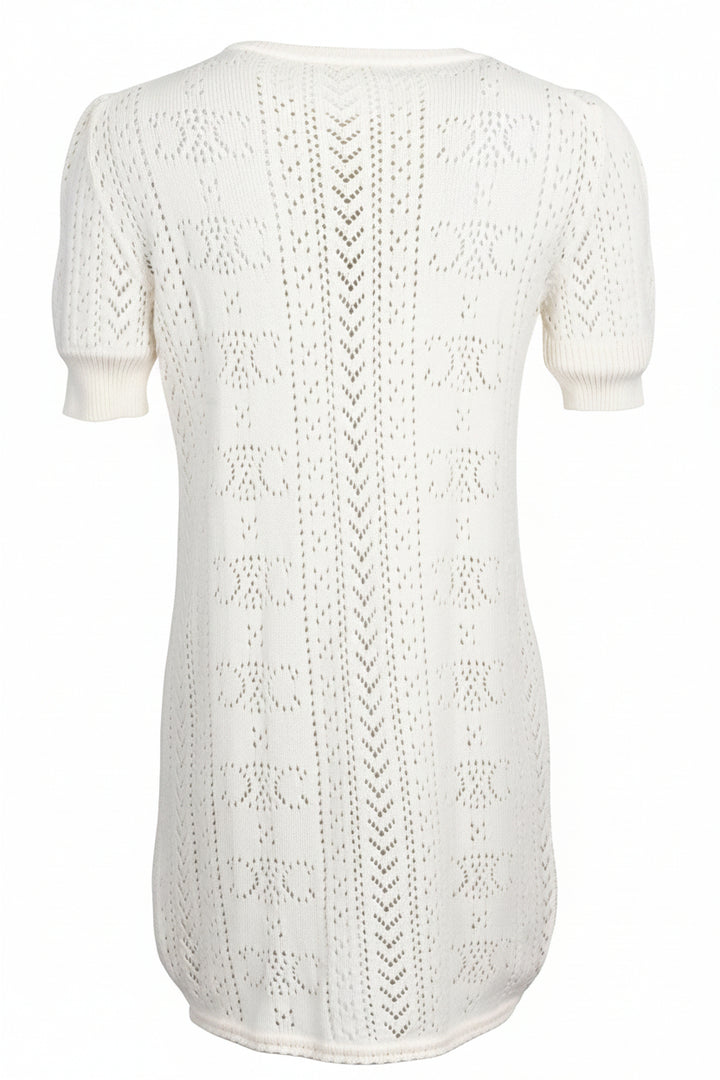 CELINE Mini Dress Triomphe Knit Cotton Cream