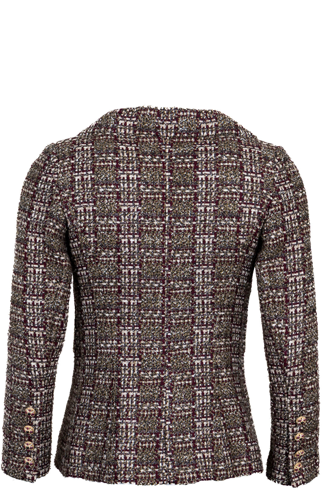CHANEL 2013 Double Breasted Blazer Boucle Green Red