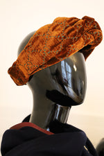 GUCCI Logo Velvet Twist Headband Bronze