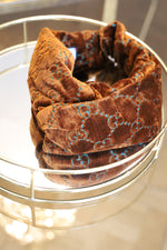 GUCCI Logo Velvet Twist Headband Bronze