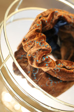 GUCCI Logo Velvet Twist Headband Bronze