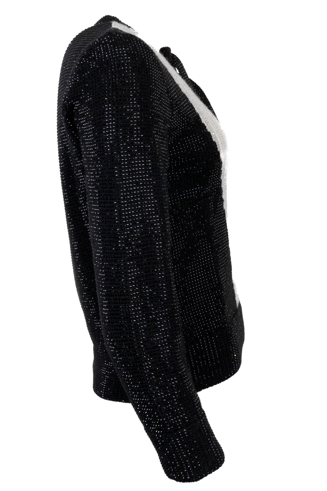 CELINE Bow Strass Alpaca Knit Black Ecru