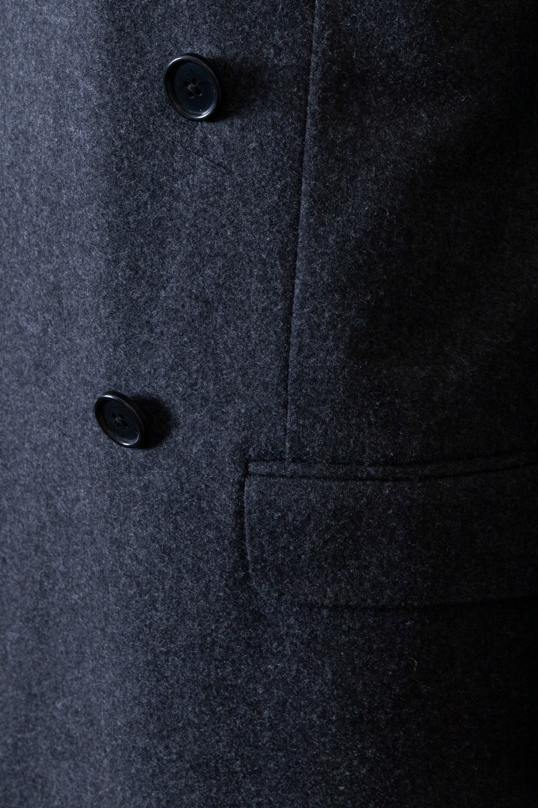 CELINE Double Breasted Long Blazer Wool Charcoal