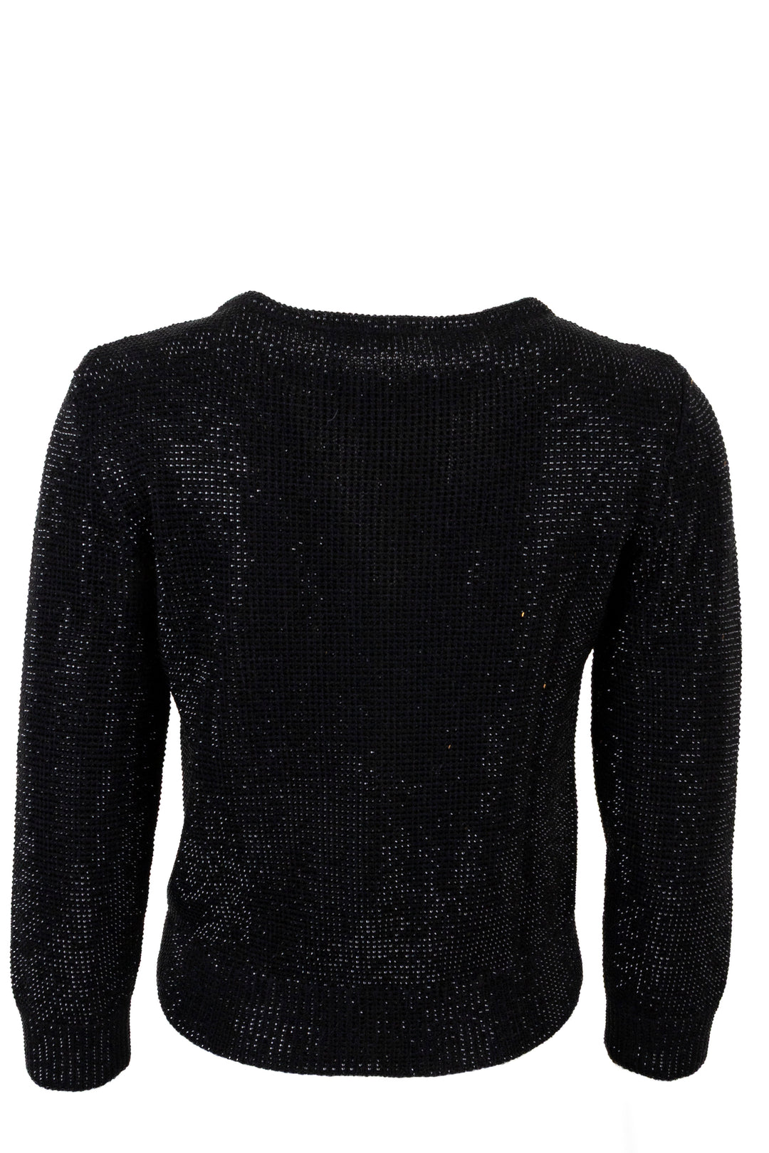 CELINE Bow Strass Alpaca Knit Black Ecru