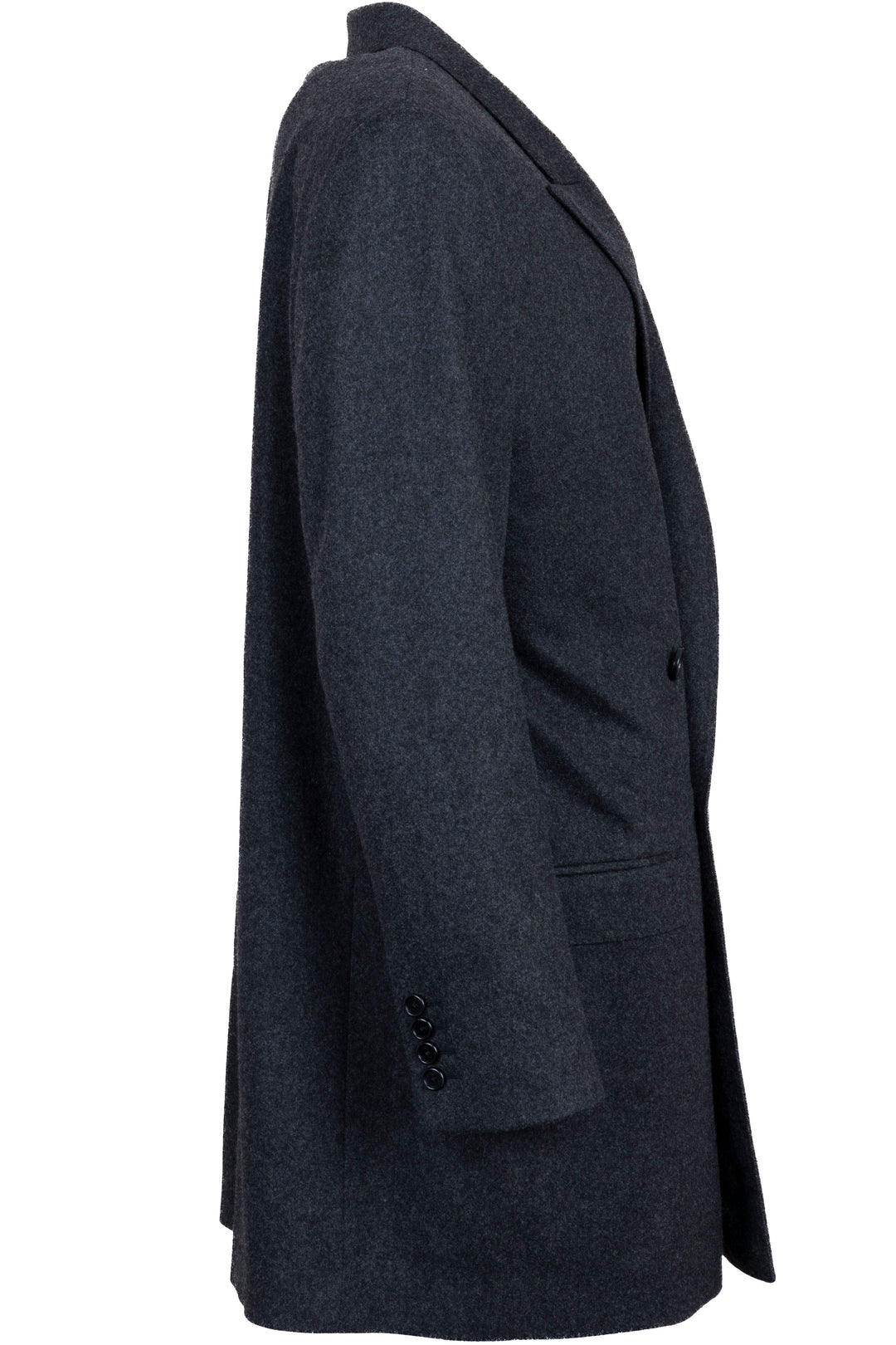 CELINE Double Breasted Long Blazer Wool Charcoal