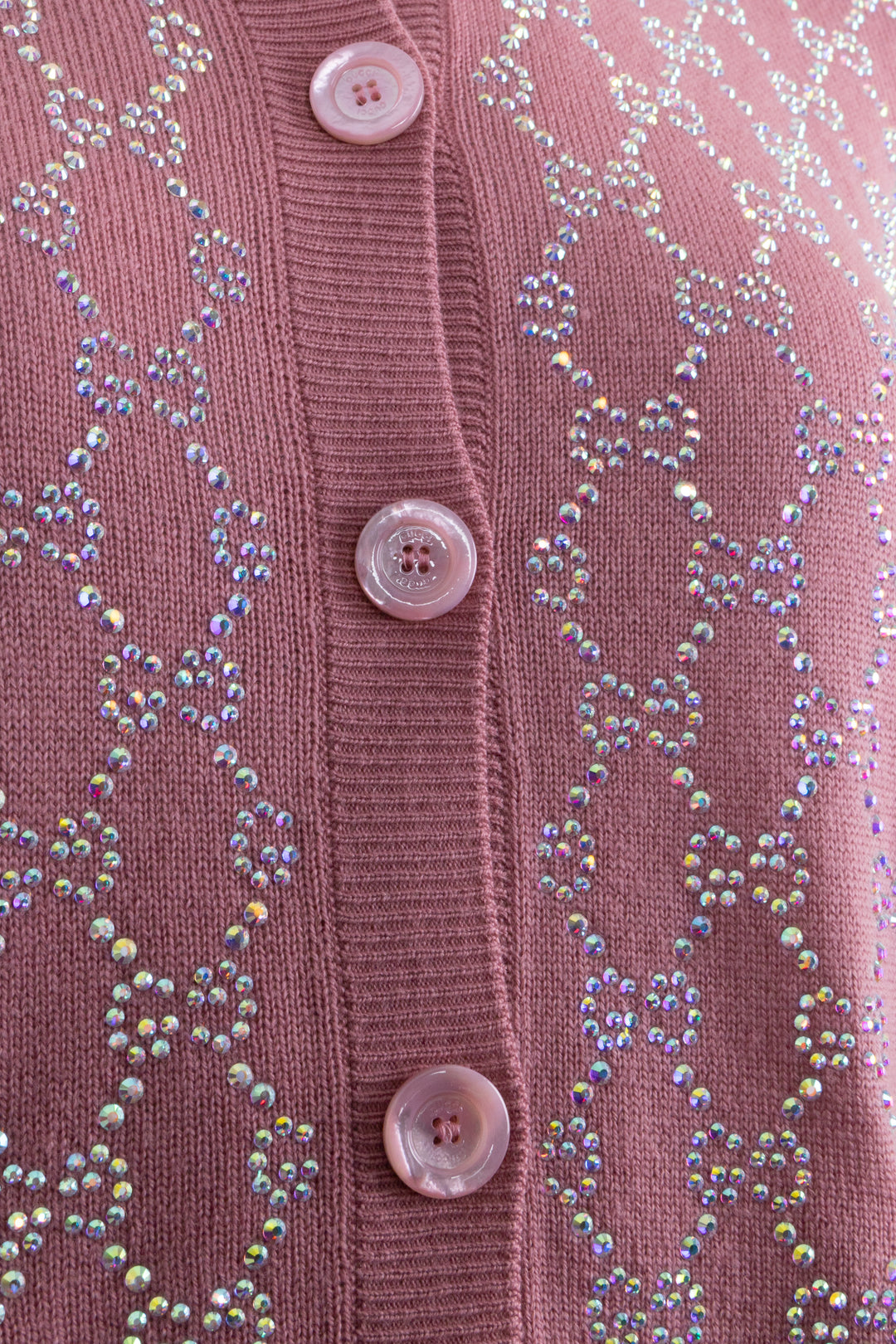 GUCCI Crystal GG Cardigan Pink