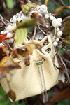 JIMMY CHOO Mini Bon Bon Bucket Bag Raffia Natural