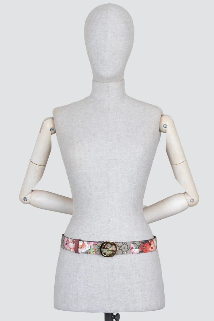 GUCCI Bloom Print GG Belt Multicolor
