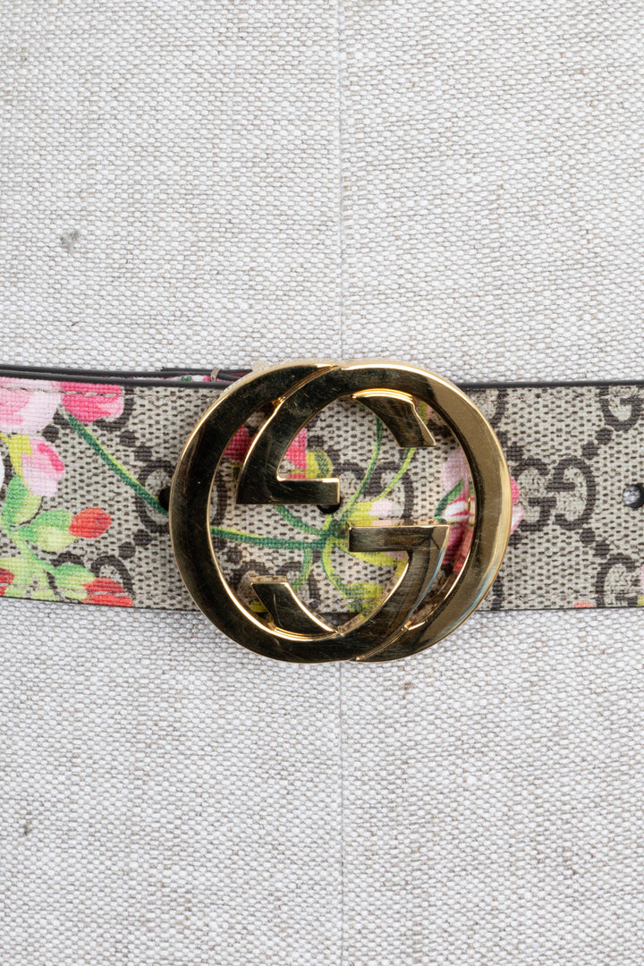 GUCCI Bloom Print GG Belt Multicolor