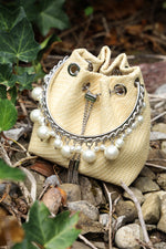 JIMMY CHOO Mini Bon Bon Bucket Bag Raffia Natural