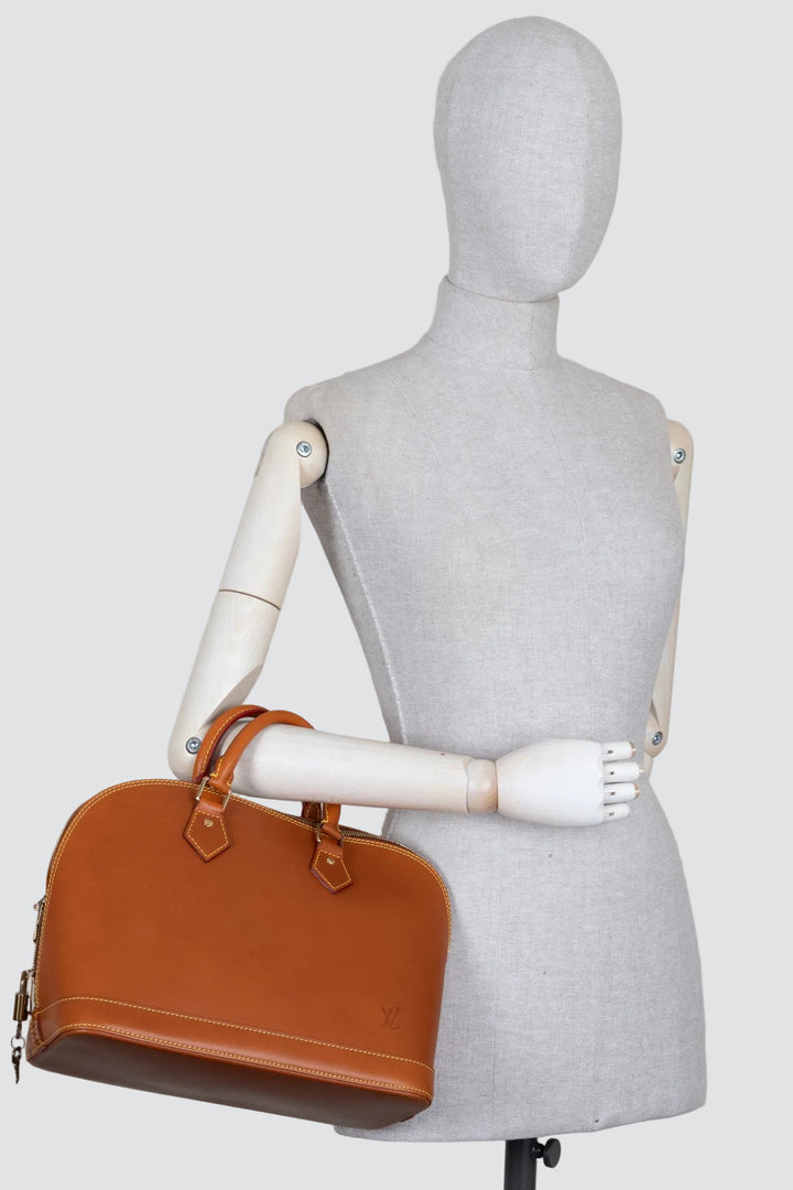 LOUIS VUITTON Alma MM Nomade Leather Tan
