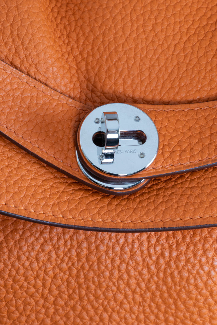 HERMÈS Lindy 34 Clemence Orange Palladium