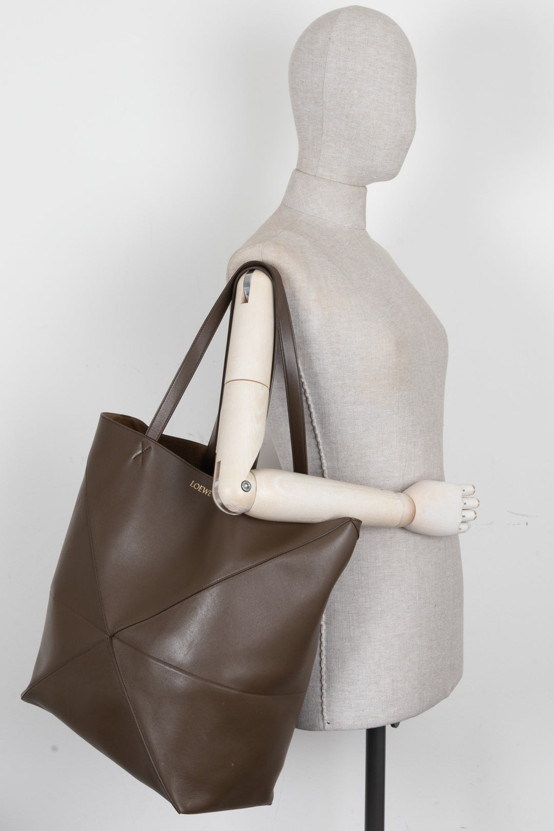 LOEWE Medium Horizontal Puzzle Fold Tote Taupe
