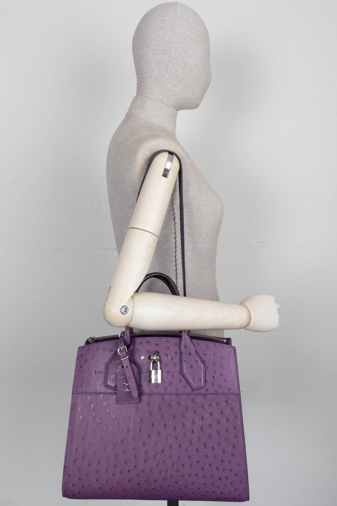 LOUIS VUITTON City Steamer PM Bag Ostrich Purple