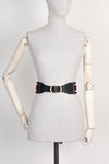 CHRISTIAN DIOR Embroidered Canvas Belt Red & Blue
