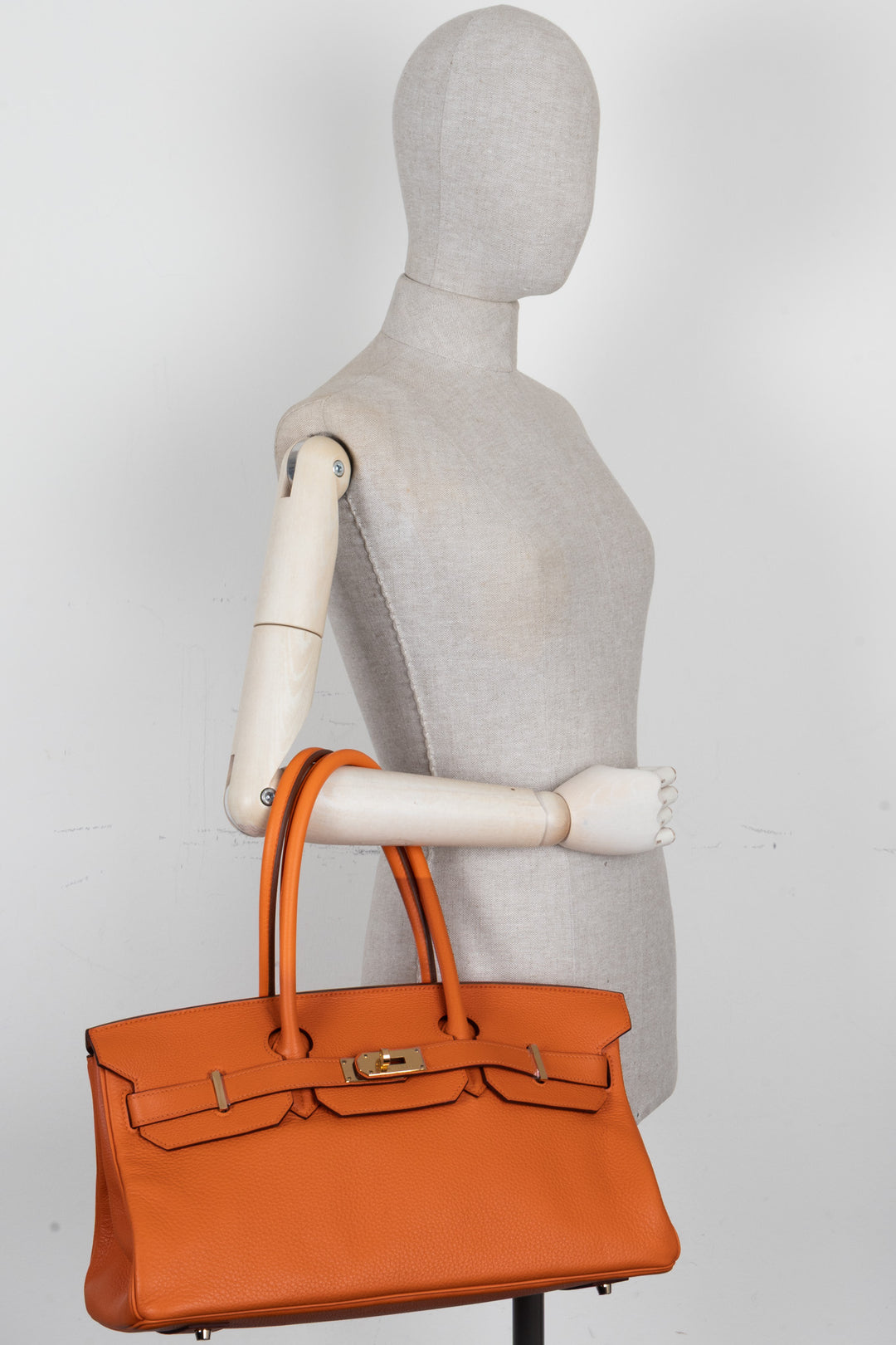 HERMÈS JPG Shoulder Birkin II 42 Clemence Orange Gold