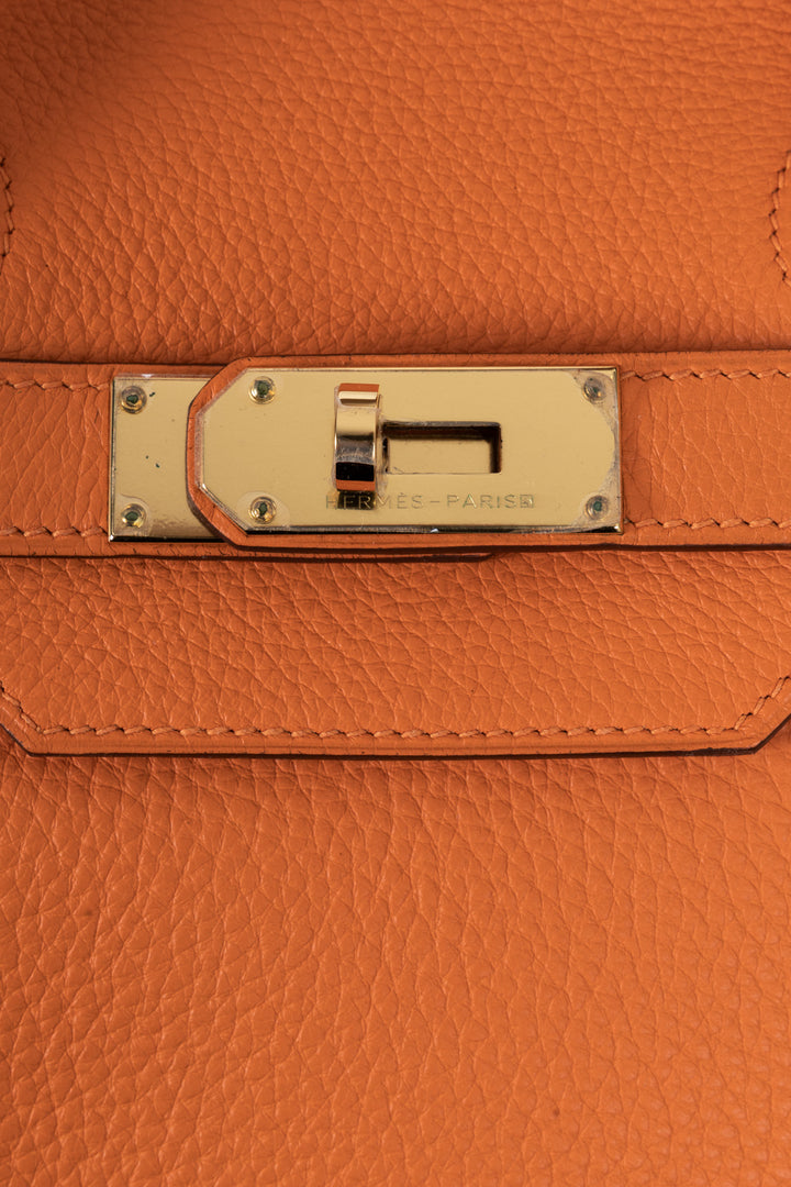HERMÈS JPG Shoulder Birkin II 42 Clemence Orange Gold