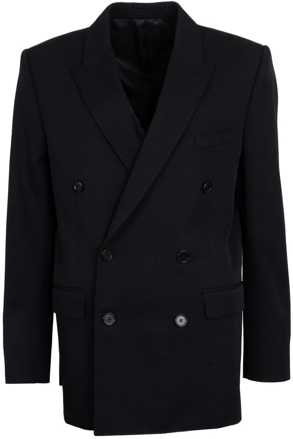 CELINE Blazer croisé en laine noire
