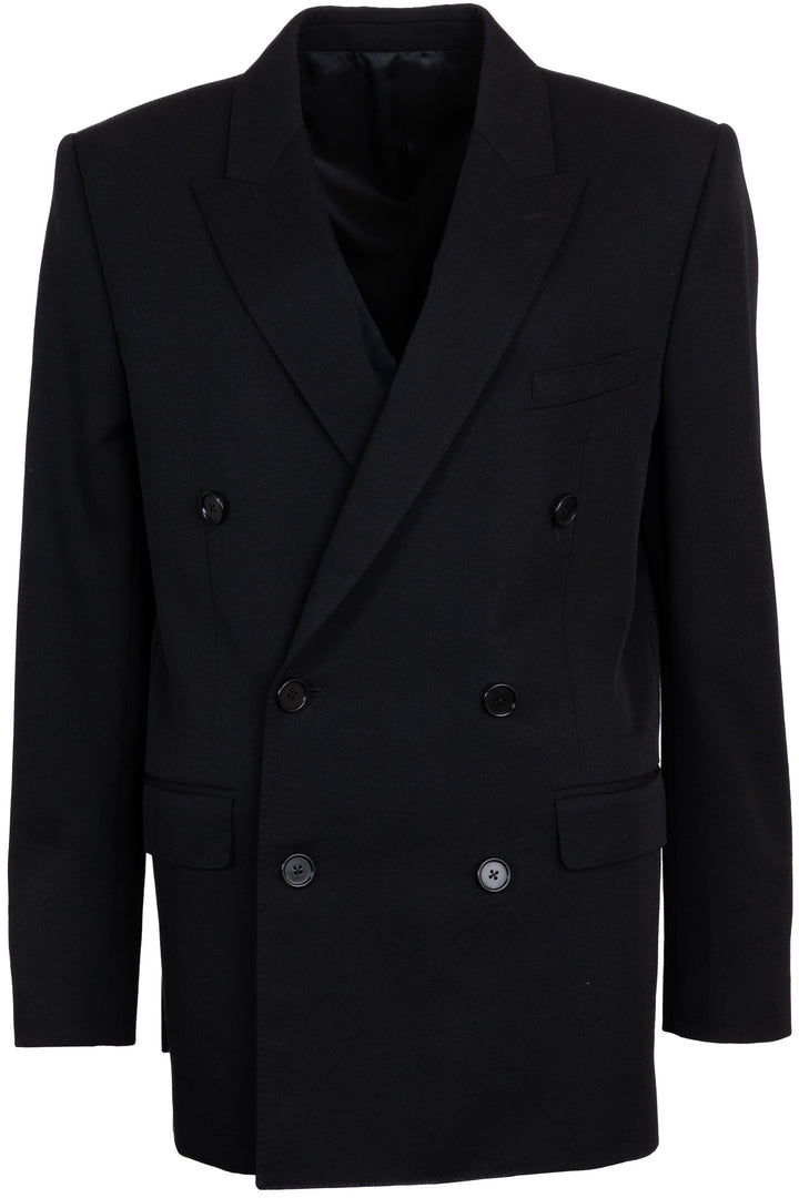 CELINE Blazer croisé en laine noire