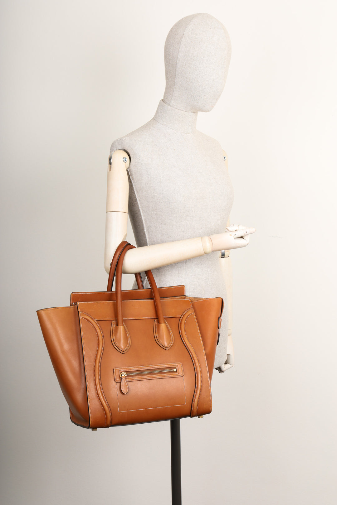 CÉLINE Mini Luggage Natural Calfskin Tan