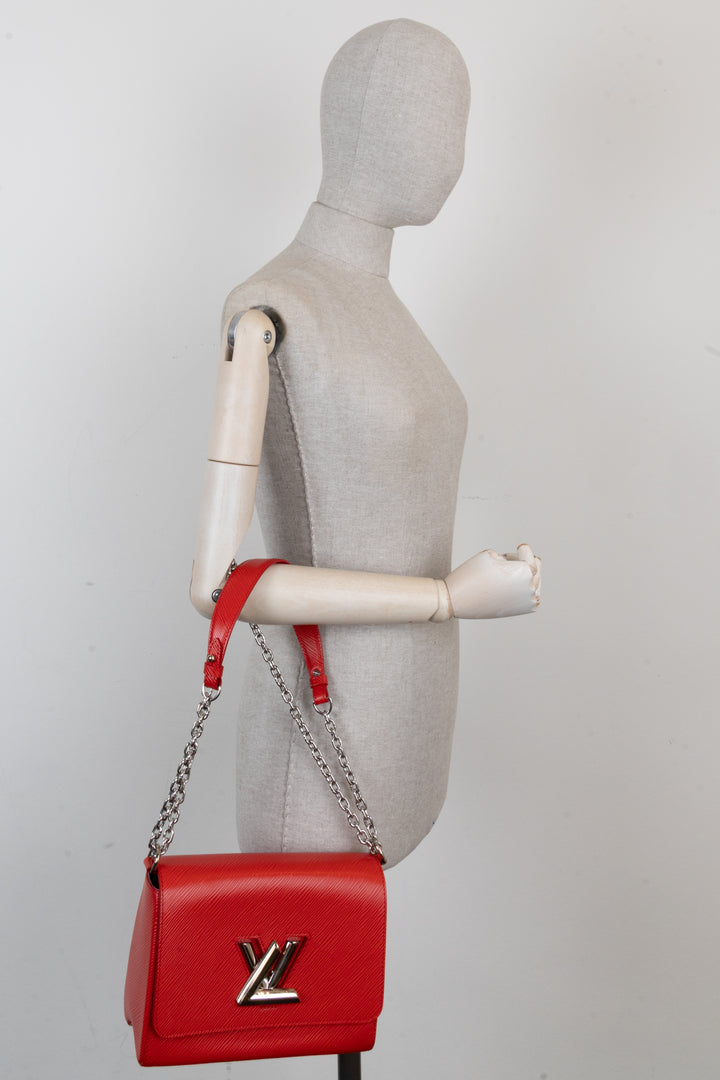 LOUIS VUITTON Twist MM Crossbody Bag Epi Red