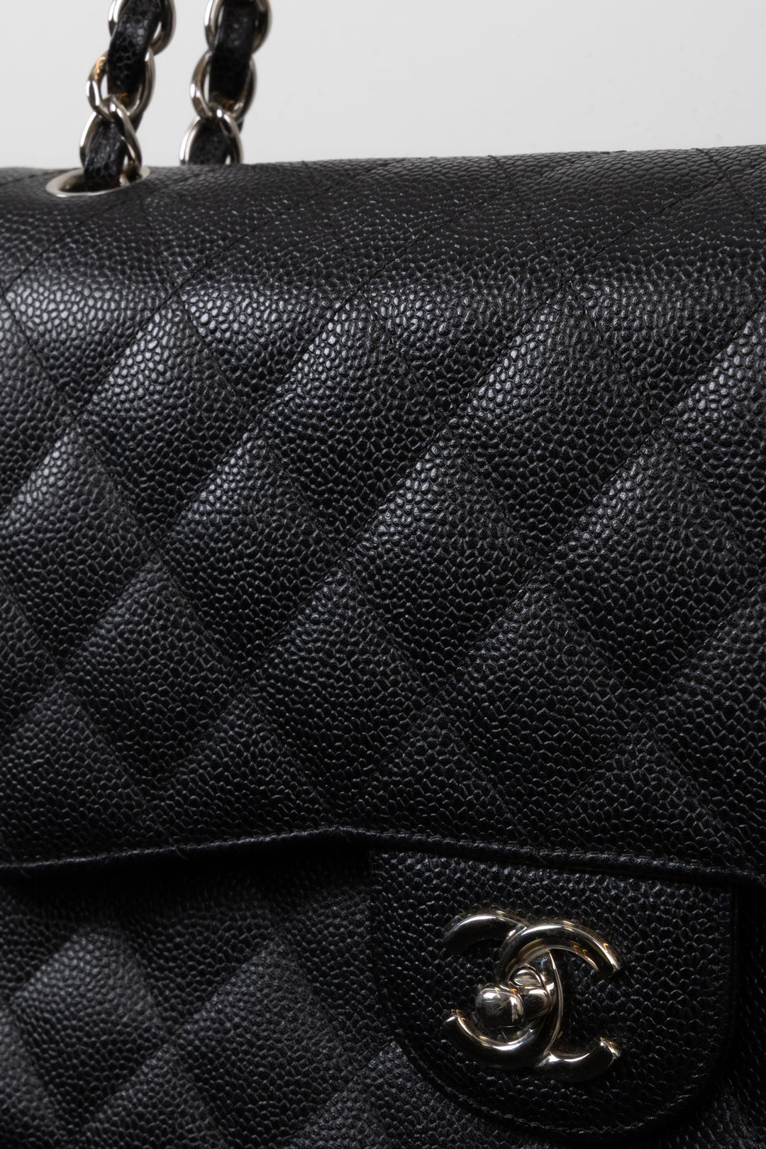 CHANEL Double Flap Bag Large Caviar Black