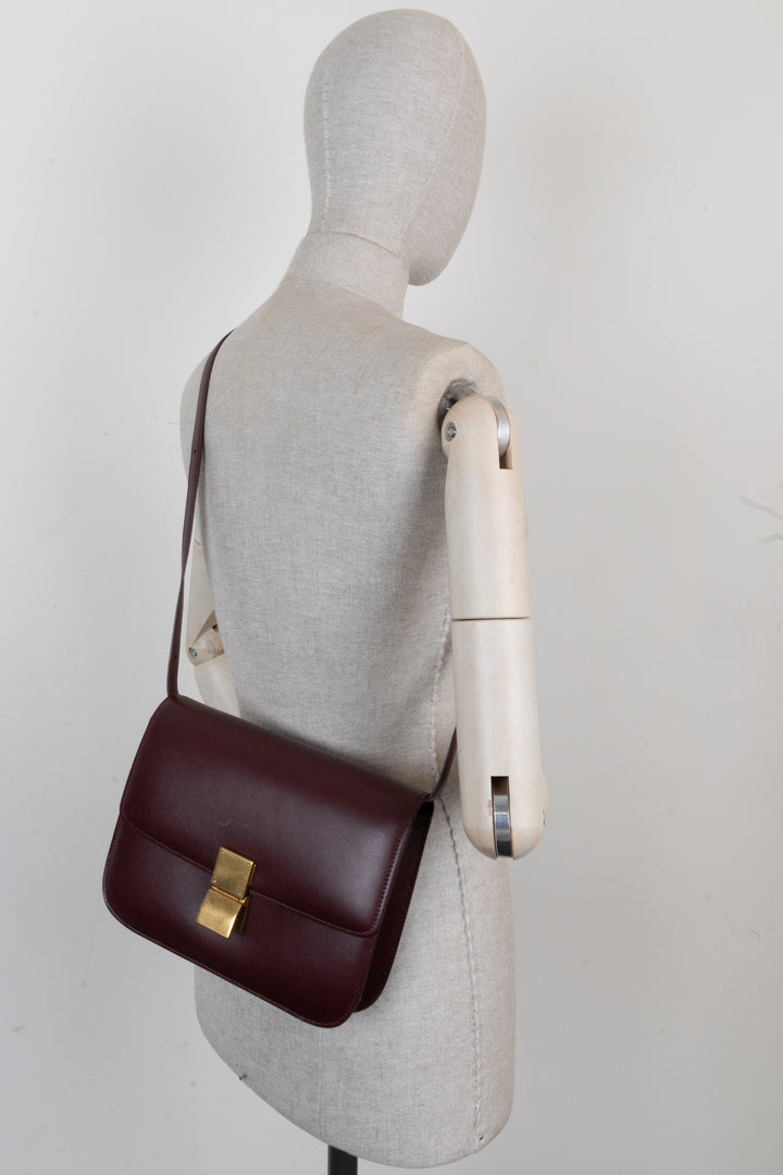 CÉLINE Classic MEDIUM Box Bag Burgundy