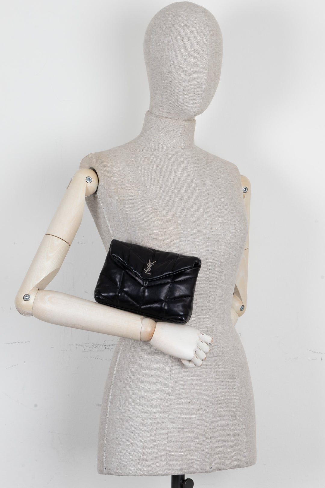 SAINT LAURENT Small Puffer Loulou Pouch Black