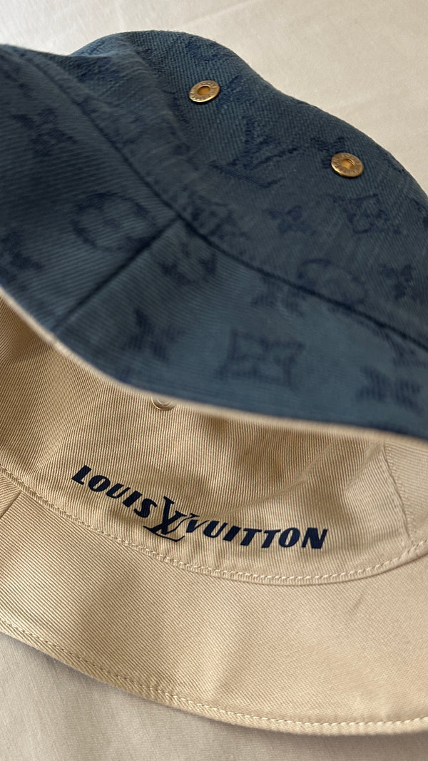 LOUIS VUITTON Reversible Bucket Hat MNG Denim Beige
