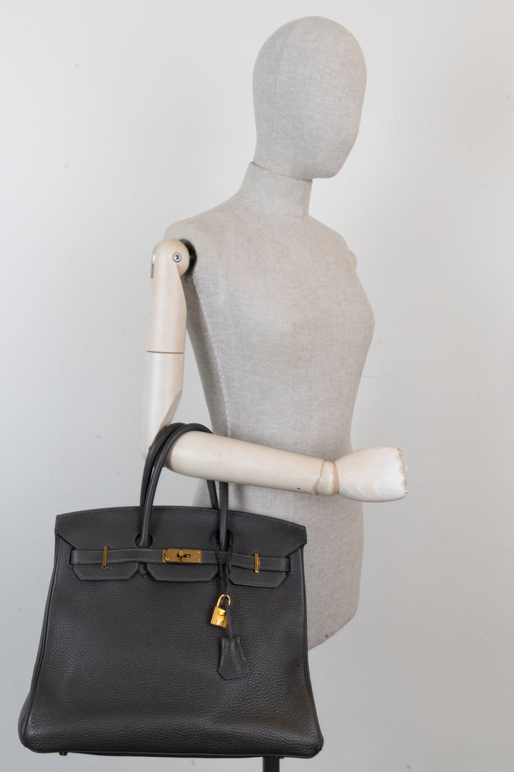 HERMÈS Birkin 35 Retourne Togo Gris Tourterelle