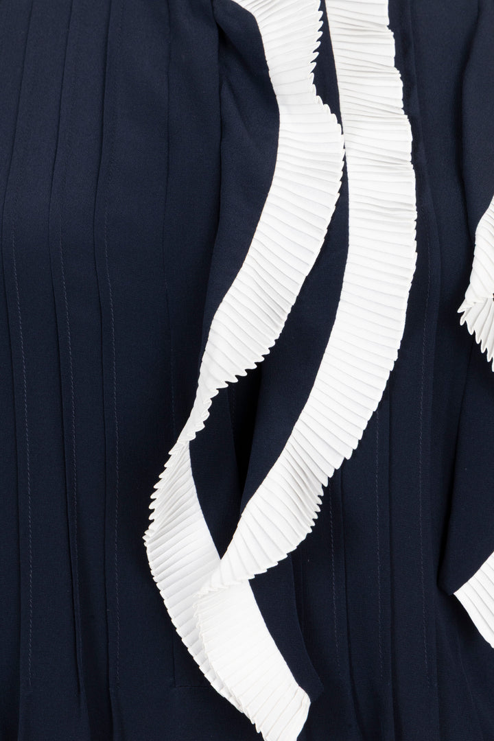 CHLOÉ Ruffled Blouse Silk Navy