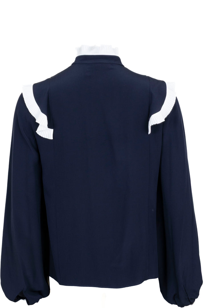 CHLOÉ Ruffled Blouse Silk Navy