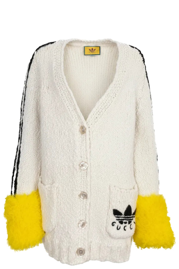 GUCCI X ADIDAS Cardigan Wool White w Sleeves