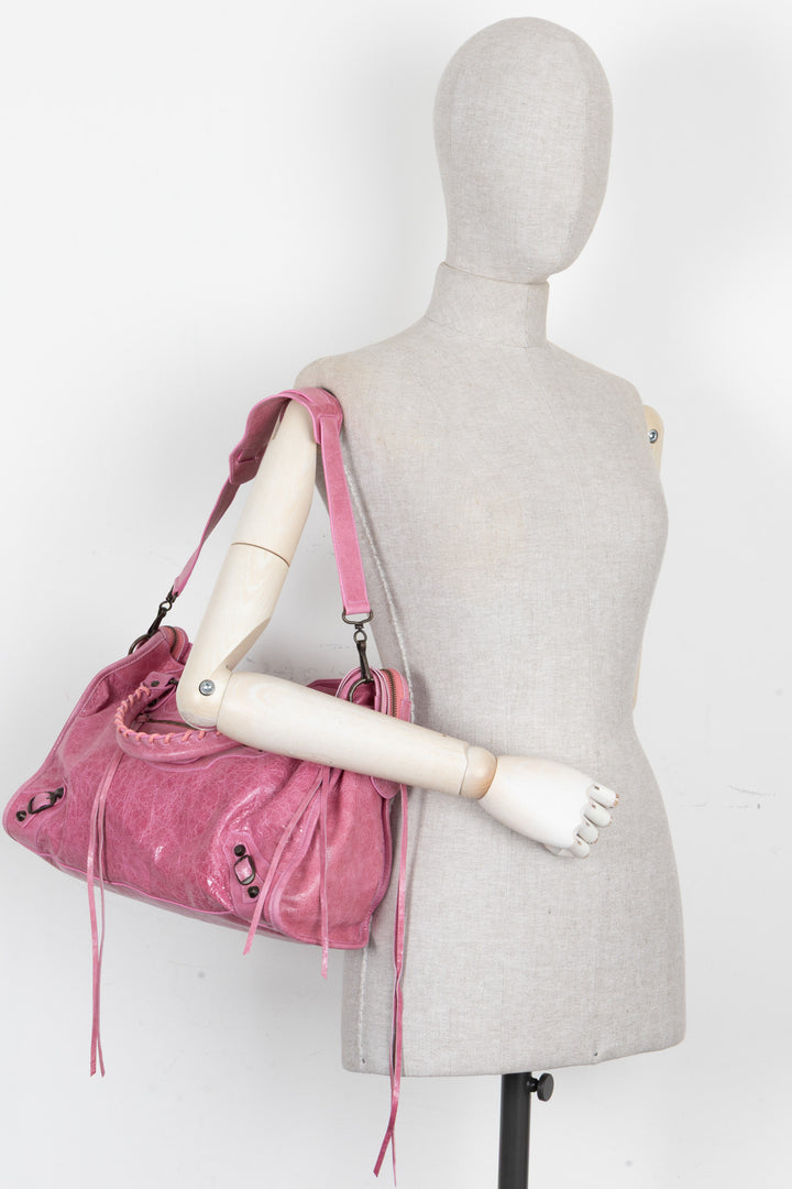 BALENCIAGA Classic City Bag Medium Leather Pink