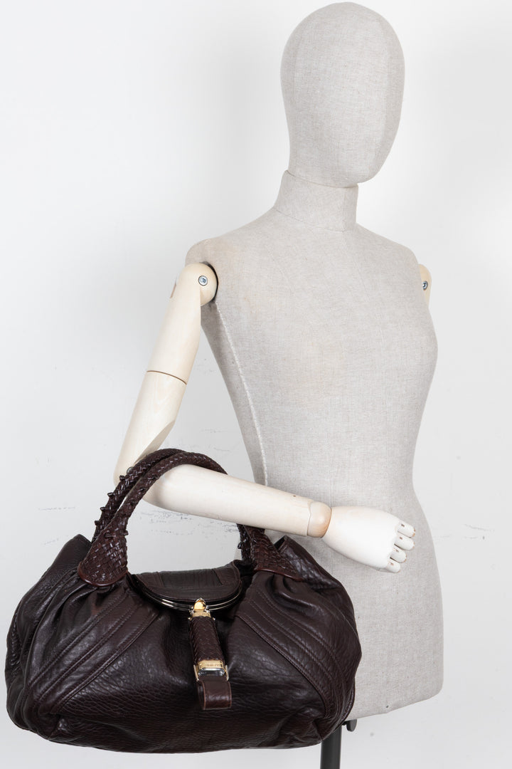 FENDI Spy Bag Leather Brown
