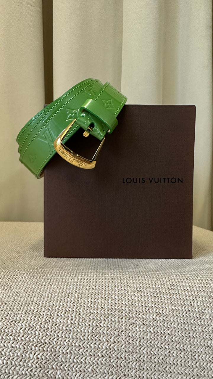 LOUIS VUITTON Belt Vernis MNG Green