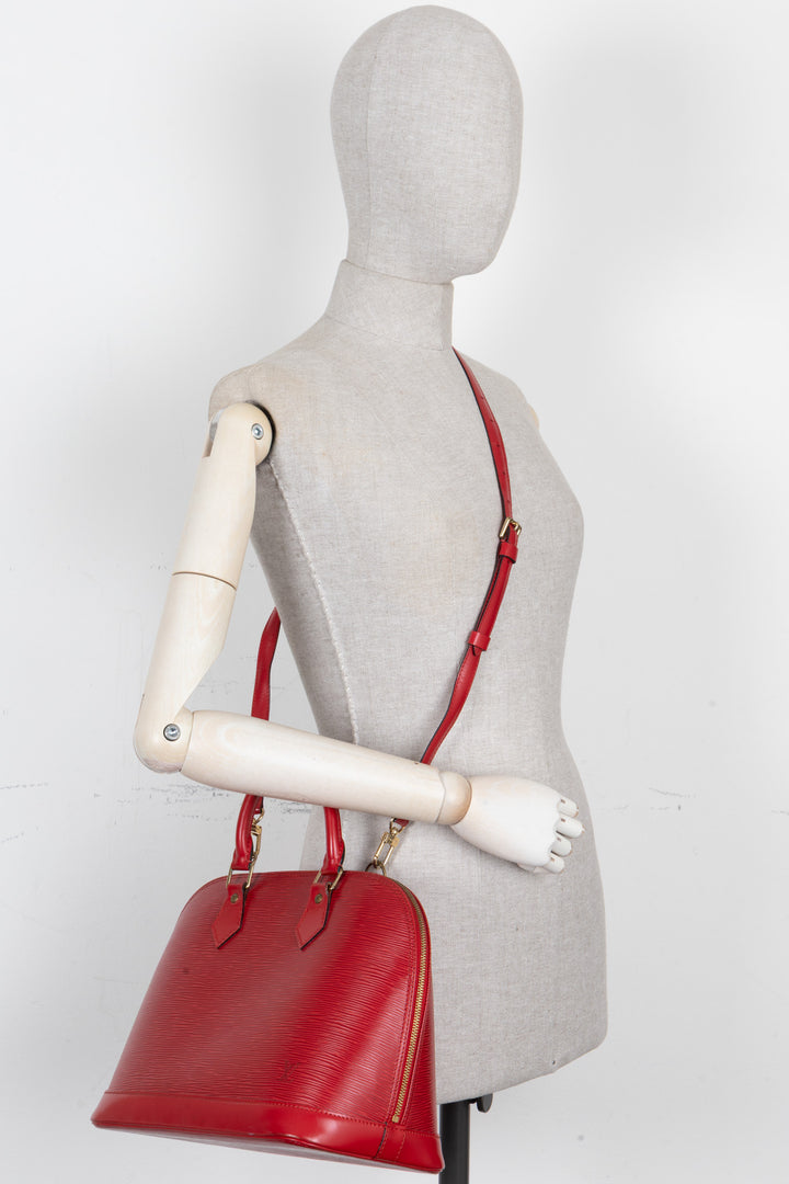 LOUIS VUITTON Alma PM Bag Epi Red