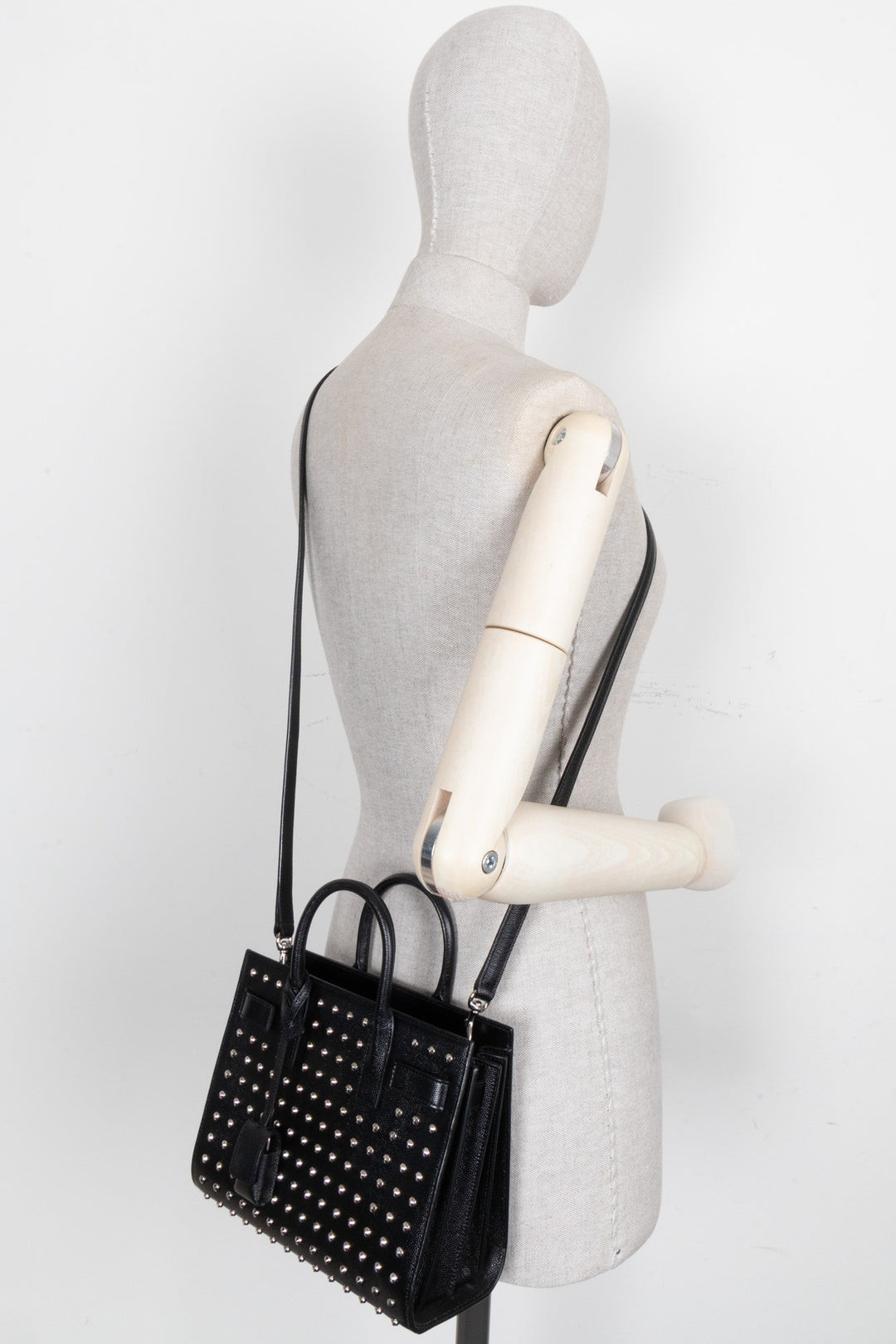 SAINT LAURENT Studded Sac de Jour Nano Black