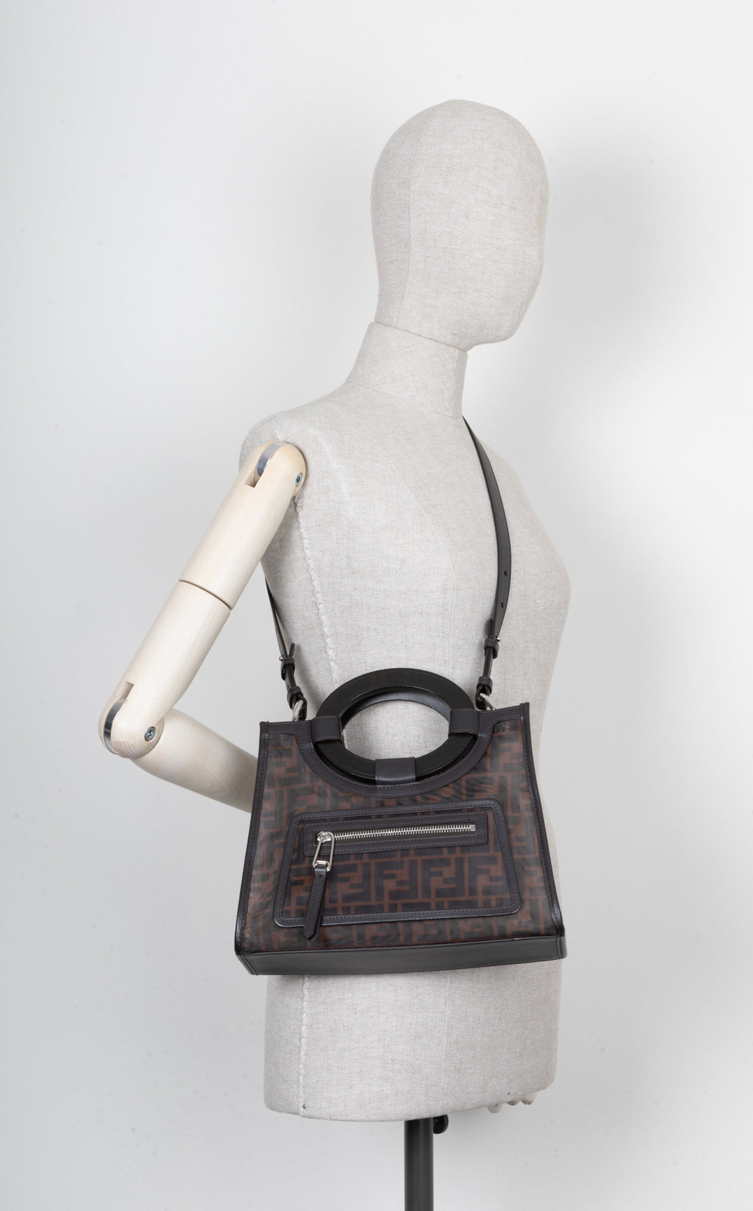 Leather Handbag Mesh Fendi Bag FENDI Runaway Small Shopping Tote