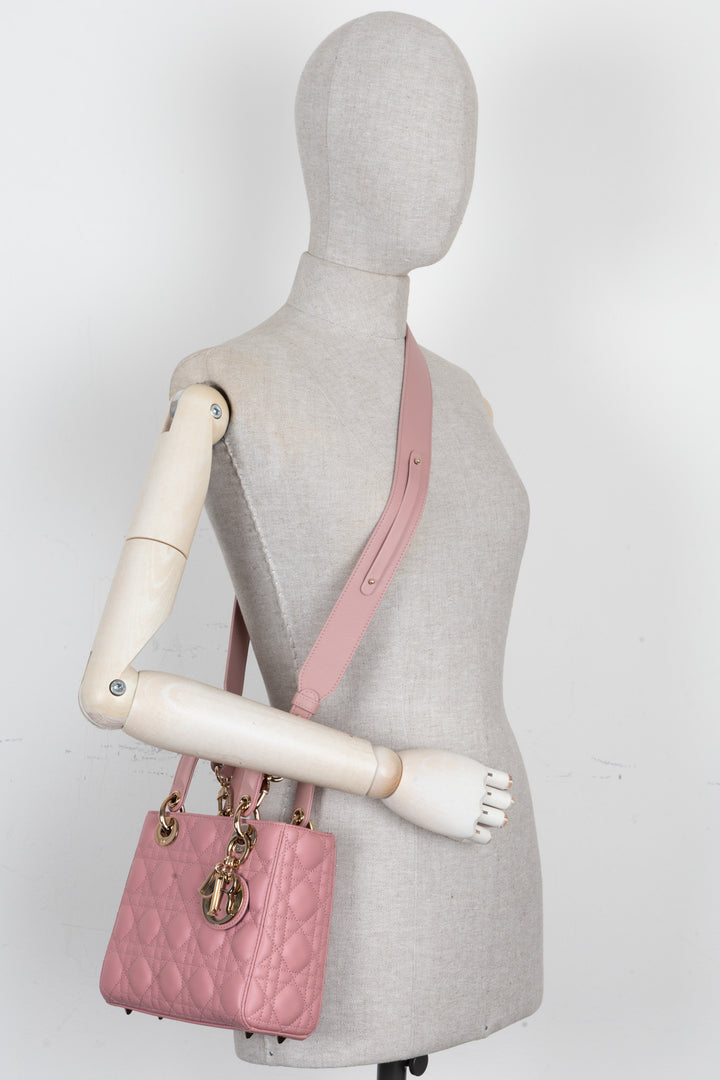 CHRISTIAN DIOR Small Lady Dior ABCDior Bag Pink
