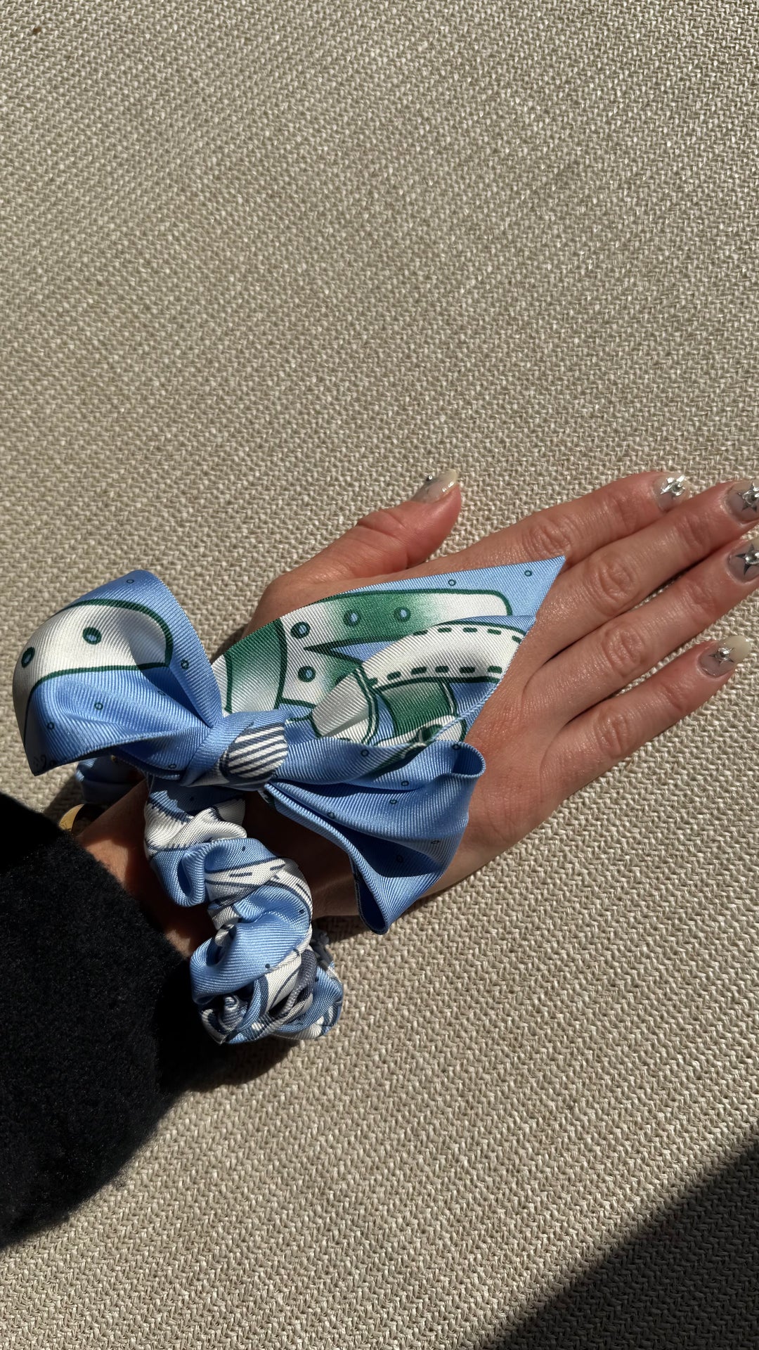 HERMES Bella chouchou bleu